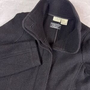 Bellandi Exclusive LL Bean Made in Italy Black Wool Button Up Coat Womens S PE*